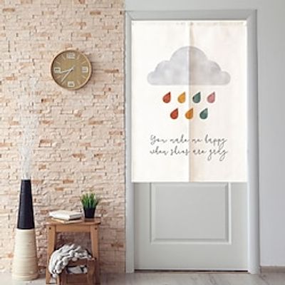Japanese Noren Curtain Door Cover Doorway Curtain Panel Traditional Cute Cloud Printed Door Tapestry Room Divider Curtains for Kitchen Sushi Bathroom Livingroom Bedroom miniinthebox