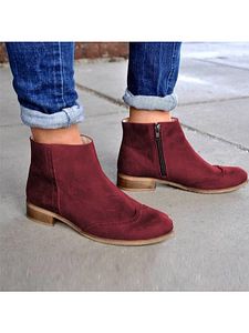 Chunky Low Heeled Round Toe Date Outdoor Short Ankle Boots