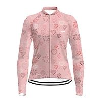 21Grams Women's Cycling Jersey Long Sleeve Bike Top with 3 Rear Pockets Mountain Bike MTB Road Bike Cycling Breathable Quick Dry Moisture Wicking Rosy Pink Heart Spandex Polyester Sports Clothing Lightinthebox - thumbnail