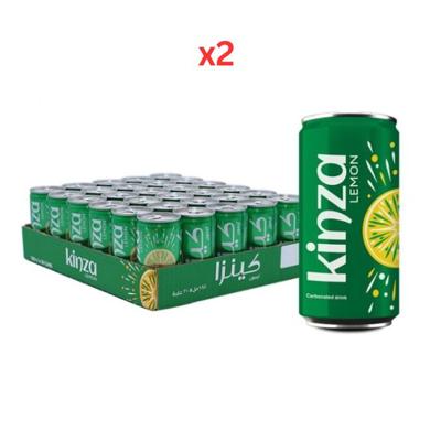 Kinza Carbonated Drink Lemon 185Ml Pack of 30 - Bundle of 2 Cartons