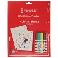 FIFA World Cup Qatar 2022 Coloring Sheets with Markers (10 Sheets & 6 Markers) - thumbnail