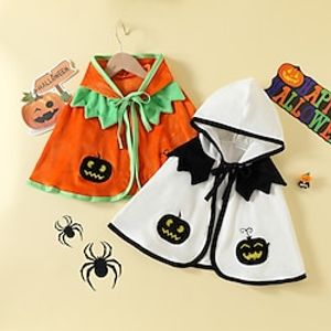 Halloween Kids  wearable blanket housecoat Silver Fox Plush Cloak Cartoon Pumpkin Hooded Cloak Lightinthebox