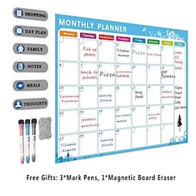 Magnetic Dry Erase Calendar Whiteboard  Weekly Planner Refrigerator Planners Magnetic Dry Erase Monthly Calendar Set-Magnetic White Board Weekly Planner  Grocery Organizer for Kitchen Refrigerator Lightinthebox