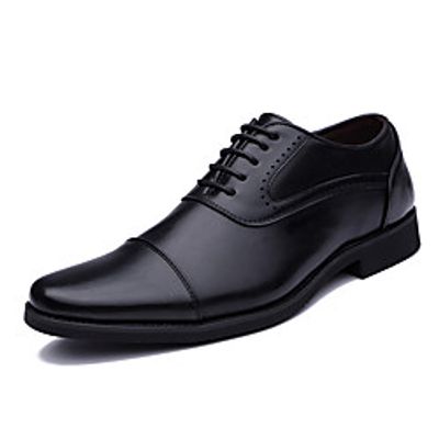 Men's Oxfords Business Classic Preppy Daily Faux Leather Black Brown Spring miniinthebox