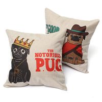 Hat Crown Cartoon Dog Cotton Linen Pillow Cases Waist Sofa Cushion Cover