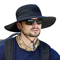 Adults' Wide Brim Sun Hat Bucket Hat Packable Quick Dry Breathable Spring Summer Polyester Hat for Fishing Camping  Hiking Lightinthebox - thumbnail