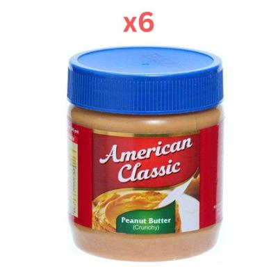 American Classic Peanut Butter Crunchy 340G Pack of 6