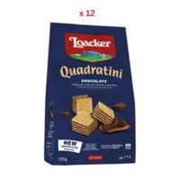 Loacker Quadratini Chocolate Wafer 12 X 125Gms (UAE Delivery Only)
