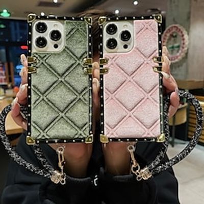 Phone Case For iPhone 15 Pro Max iPhone 14 13 12 11 Pro Max X XR XS 8 7 Plus Back Cover with Wrist Strap Shockproof Geometric Pattern TPU PC miniinthebox