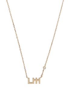 Harfi Seen Necklace Medium Solid Gold Plus 1 Solitaire