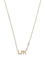 Harfi Seen Necklace Medium Solid Gold Plus 1 Solitaire - thumbnail