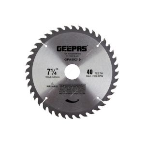 Geepas Professional Circular Saw Blade, 185x30MM, 40 Teeth-(Silver)-(GPA59210)