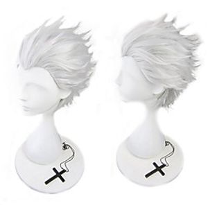Silver White Short Men's Cosplay Wig Halloween Wig miniinthebox