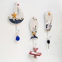 Wall Decoration Wall Hanging Mediterranean Style Home Coat Hook Small Fish Sailing Slipper Style Lightinthebox