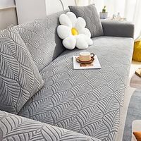 Leaf Jacquard Sofa Cover Stretch Slipcovers Soft Durable Couch Cover Sage Green 1 Piece Spandex Fabric Washable Furniture Protector fit Armchair SeatLoveseatSofaXL SofaL Shape Sofa Lightinthebox - thumbnail