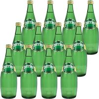 Perrier Sparkling Mineral Glass Bottle Water, 12 X 750 Ml
