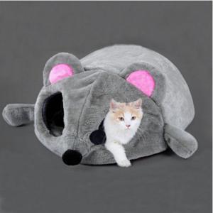 Cartoon Mouse Shape Bed Small Cat Dog Cave Nest Cozy Mat Sleeping Cushion Pet House Home