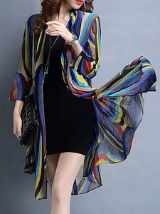 Asymmetric Hem Patchwork Cardigans