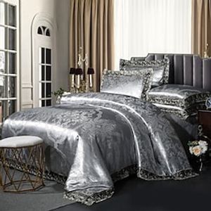 Solid Color Washing Sanding Duvet Cover Set Bedding Set Luxury Soft Microfiber Comforter Cover Queen Size 4 Piece Bedding Set 1 Duvet Cover 1 Bed Sheet 2 Pillowcases) coverlet Lightinthebox