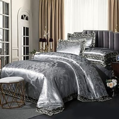Solid Color Washing Sanding Duvet Cover Set Bedding Set Luxury Soft Microfiber Comforter Cover Queen Size 4 Piece Bedding Set 1 Duvet Cover 1 Bed Sheet 2 Pillowcases) coverlet Lightinthebox
