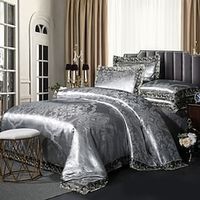 Solid Color Washing Sanding Duvet Cover Set Bedding Set Luxury Soft Microfiber Comforter Cover Queen Size 4 Piece Bedding Set 1 Duvet Cover 1 Bed Sheet 2 Pillowcases) coverlet Lightinthebox - thumbnail