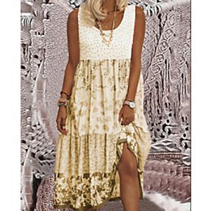 Women's T Shirt Dress Tee Dress Knee Length Dress Blue Yellow Dark Pink Short Sleeve Solid Color Spring Summer Casual / Daily 2021 M L XL 2XL 3XL miniinthebox