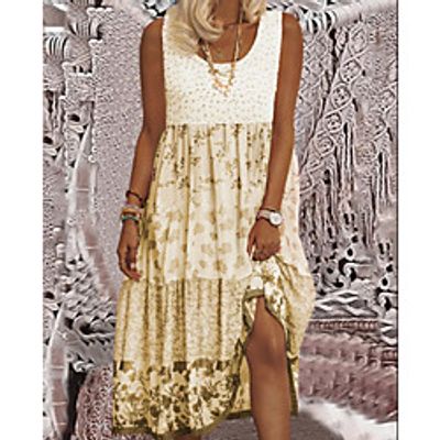Women's T Shirt Dress Tee Dress Knee Length Dress Blue Yellow Dark Pink Short Sleeve Solid Color Spring Summer Casual / Daily 2021 M L XL 2XL 3XL miniinthebox