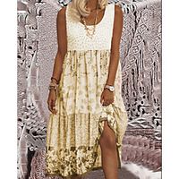 Women's T Shirt Dress Tee Dress Knee Length Dress Blue Yellow Dark Pink Short Sleeve Solid Color Spring Summer Casual / Daily 2021 M L XL 2XL 3XL miniinthebox - thumbnail