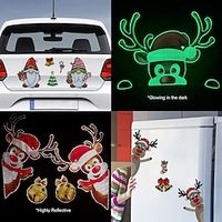 Glow Reflective Christmas Car Decoration Decal Reflective Sticker Luminous Sticker Magnetic Refrigerator Sticker Lightinthebox - thumbnail