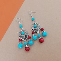 Women's Drop Earrings Geometrical Skeleton Stylish Simple Folk Style Earrings Jewelry Blue For Daily Holiday 1 Pair Lightinthebox - thumbnail