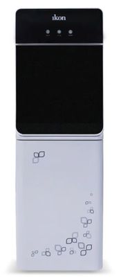 Ikon Water Dispenser With Refrigerator, Low Noise Design, White/Black, IKDY-1723