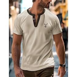 Men's T shirt Tee Patchwork Casual Daily Clothing Apparel Fashion Lightinthebox