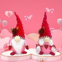 Valentine Gnomes Plush,Valentines Day Gnomes Decor Ornaments,Sweet Valentines Day Gifts for Him Her,Tiered Tray Party Decor Home Table Decorations Lightinthebox - thumbnail