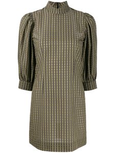 GANNI check print dress - Green