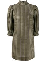 GANNI check print dress - Green