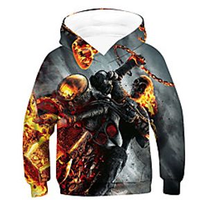 Kids Boys' Hoodie  Sweatshirt Long Sleeve 3D Drawstring Black Children Tops Active Basic Children's Day miniinthebox