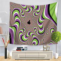 Psychedelic Abstract Wall Tapestry Art Decor Blanket Curtain Hanging Home Bedroom Living Room Decoration Polyester Hippie miniinthebox - thumbnail