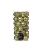 Kaemingk Decoris Bauble Shatterproof Shiny, Matt & Glitter Mix Pistacio Set