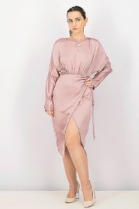 Womens Satin Backless Mini Dress  Mauve