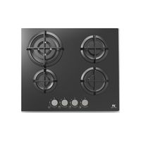 Master Kitchen Built in Hob-Gas 60cm Black tempered glass MKHG6031PRTCBK