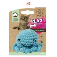 M-PETS Octopus Organic Cotton Cat Toy Blue (Pack Of 5)