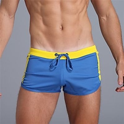 Men's Swim Trunks Daily Beach Breathable Quick Dry Drawstring Elastic Waist Color Block Short Sport Casual Activewear Black White Micro-elastic Lightinthebox