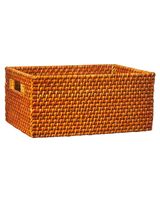 Homesmiths Copper Rattan Storage Bins With Handles Large