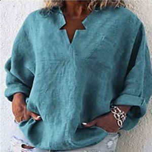 Women's Plus Size Tops Blouse Shirt Plain Long Sleeve Spring Summer Photo Color Color blue Black Big Size L XL XXL XXXL 4XL Lightinthebox