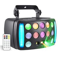 DJ Lights Stage Disco Light 4 in 1 with RGBW Derby Beam Red Green Pattern Light Led Strobe and Dynamic Marquee Remote  DMX Control Great for Disco Club Party DJ Stage Lighting Lightinthebox - thumbnail
