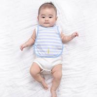 TUBENG Soft Baby Solid Striped Three-Layer Waterproof O-Neck Bib - thumbnail