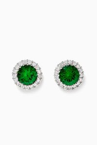 Round CZ Halo Stud Earrings