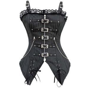 Women Sexy Striped Shoulder Straps Corset Waist Belly Training Bustiers