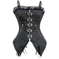 Women Sexy Striped Shoulder Straps Corset Waist Belly Training Bustiers - thumbnail