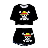 One Piece Monkey D. Luffy Roronoa Zoro Outfits Shorts Crop Top Anime Graphic Shorts Crop Top For Women's Adults' 3D Print Street Casual Daily Lightinthebox